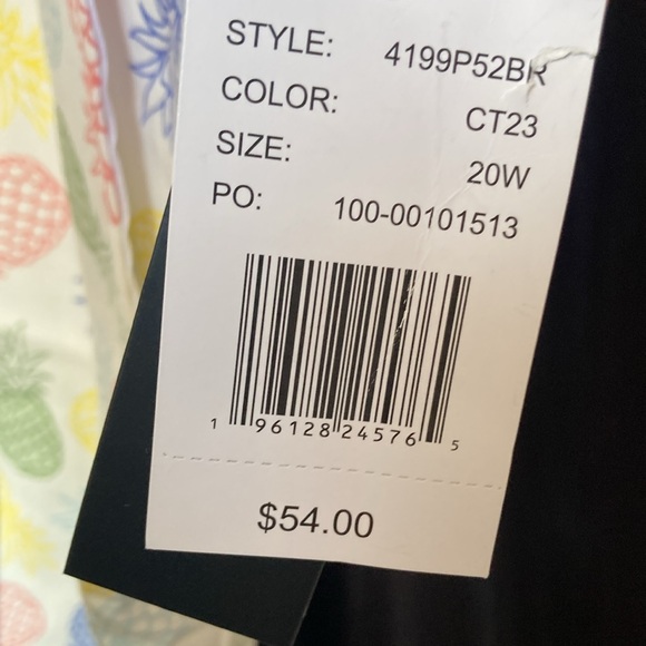 Briggs short multi colored pineapple print white short casual size 20W - Picture 8 of 17